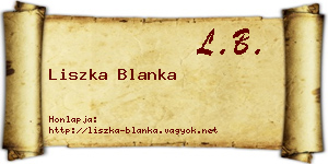 Liszka Blanka névjegykártya